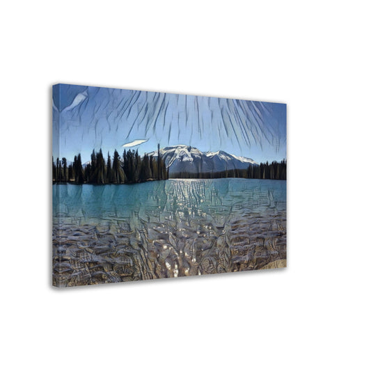 Canvas - Serene Beauty: Canadian Rockies Lac Beauvert AB Canvas Print