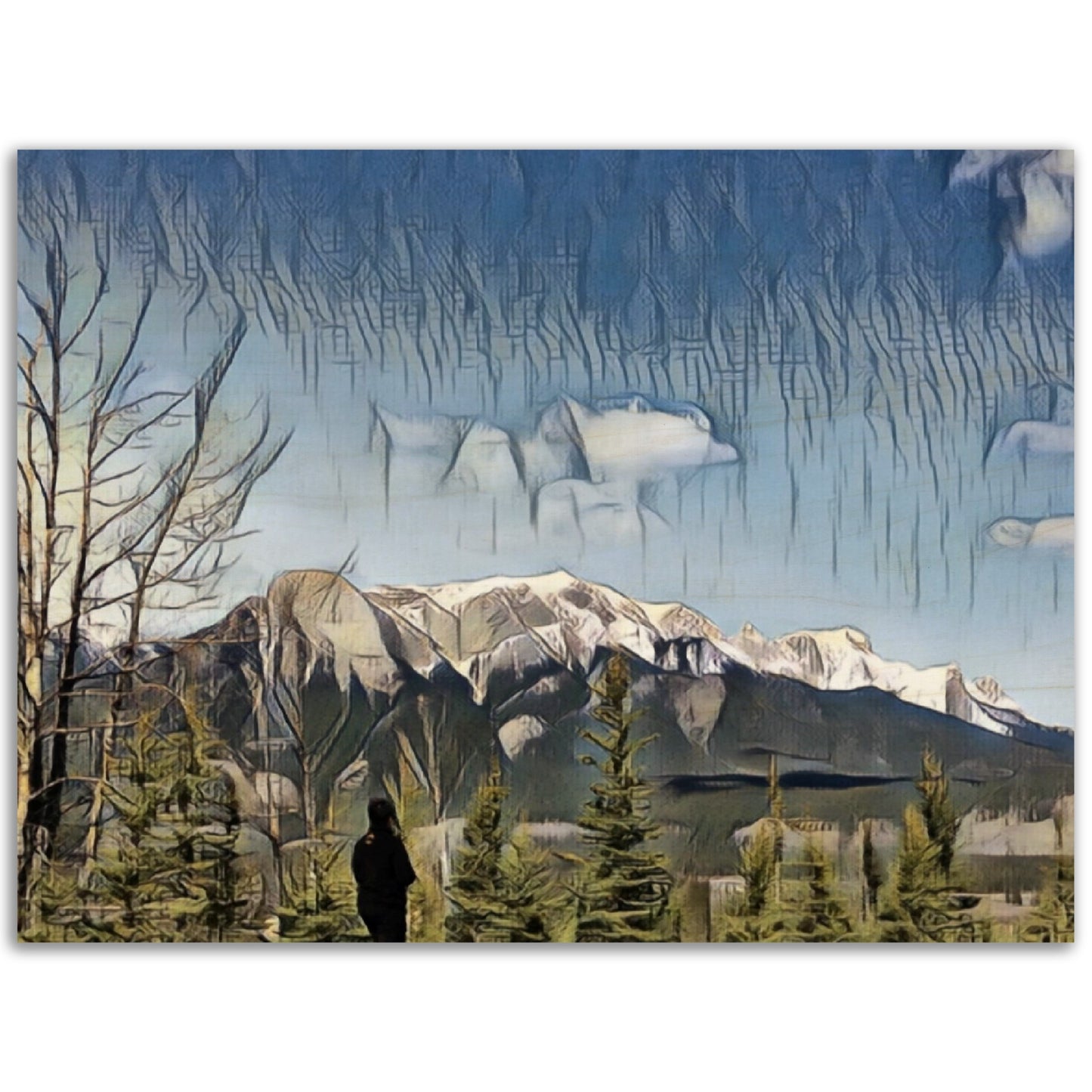 Printed on REAL Wood Lookout vista  in Jasper, Ab