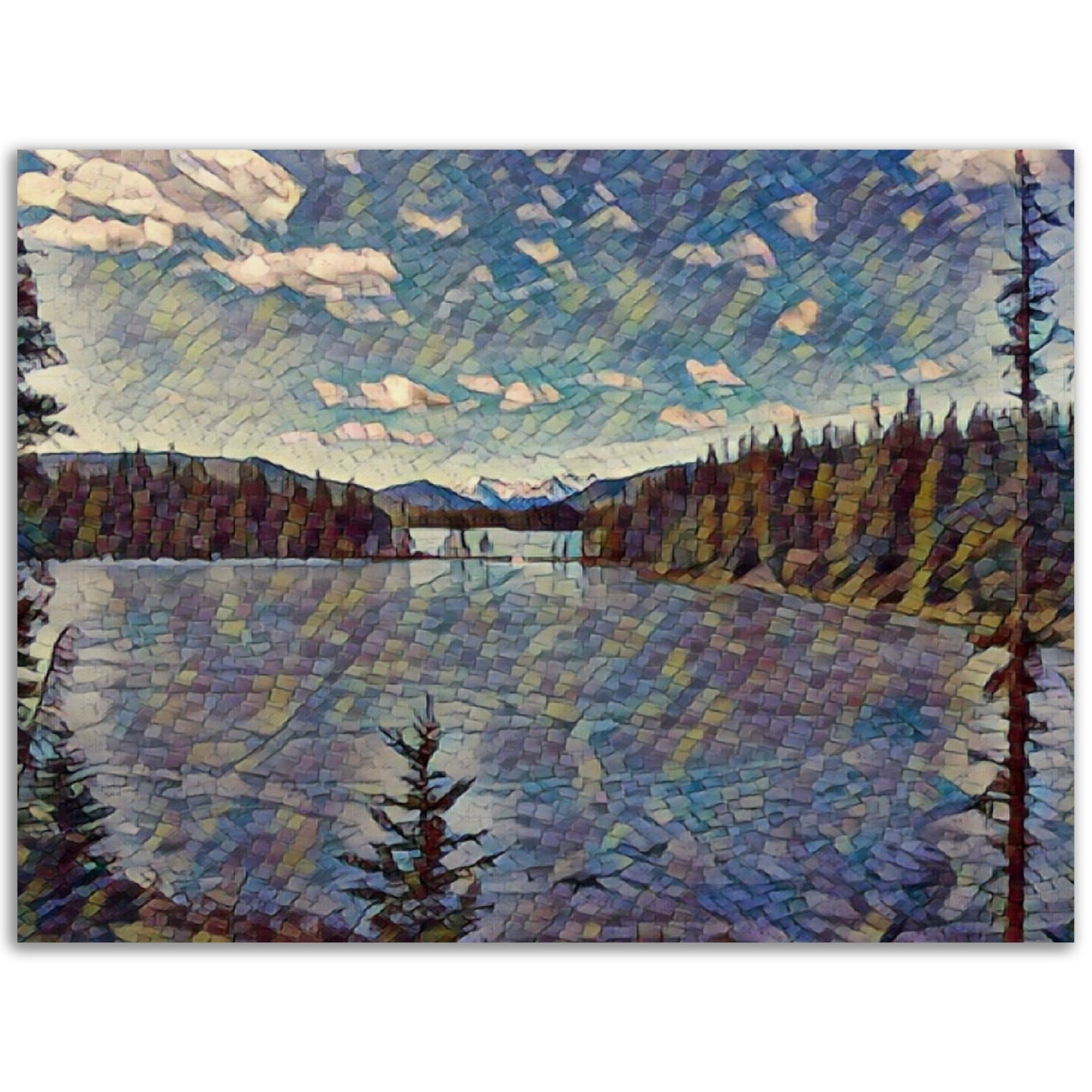 Printed on REAL Wood Lake in Jasper, Ab