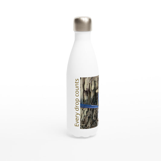 White 17oz Stainless Steel Water Bottle - Maple tree tap drop