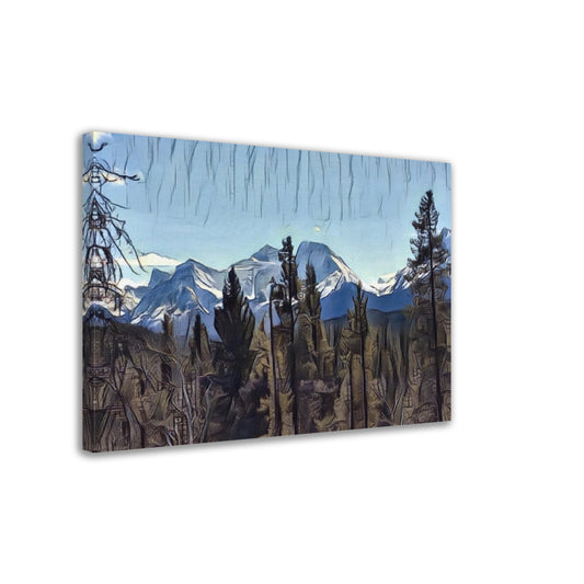 Canvas -Serene Beauty: Canadian Rockies Athabasca Mountains Canvas Print